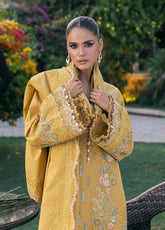 Elaf Luxury Embroidered Karandi 3 Piece Unstitched Suit EF25LW D-EWK-1B FLORIGOLD